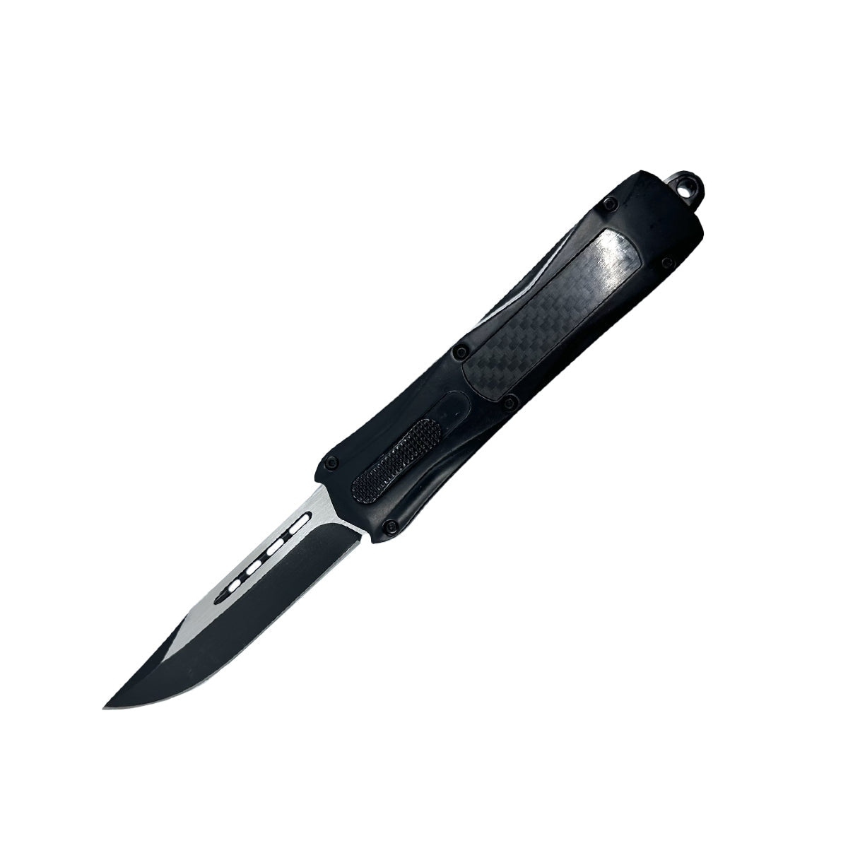 Carbon Fiber Automatic OTF Knife w/ Belt Clip Knife - Tophatter Daily Deals