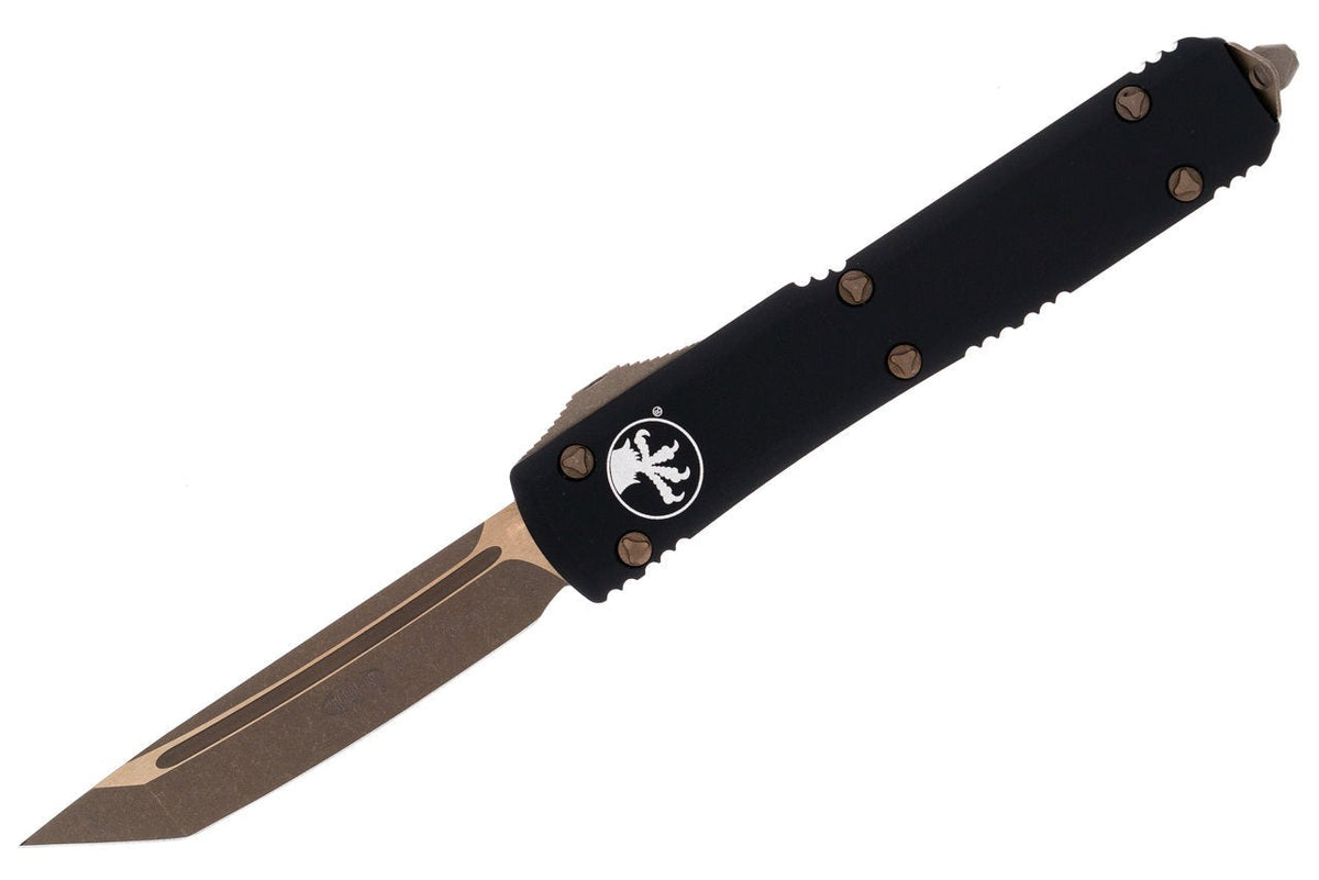 Microtech Ultratech - Tanto - Black Chassis - Bronze Apocalyptic Finish - 123-13AP Automatic Knives - Tophatter Daily Deals