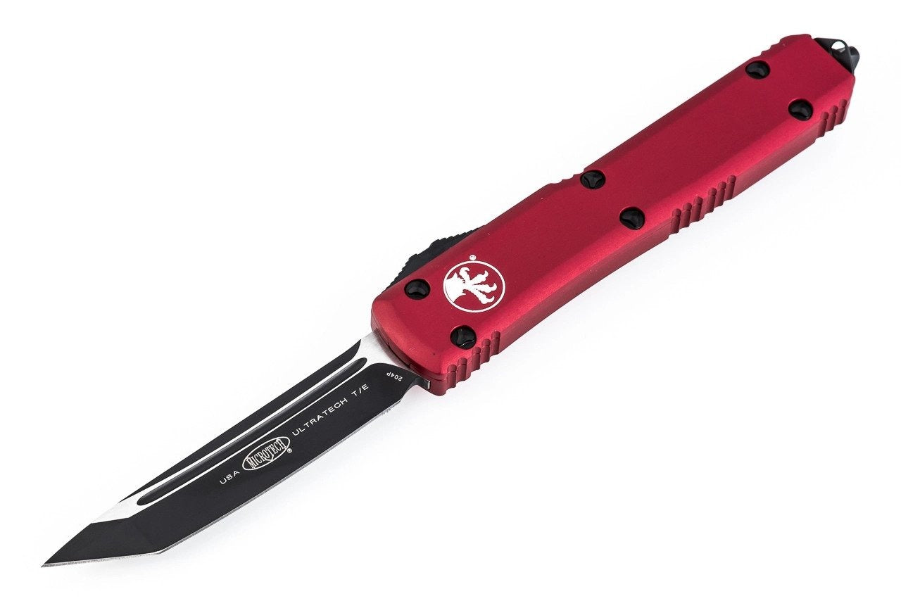 Microtech Ultratech - Tanto Black Blade - Red Chassis - 123-1RD Automatic Knives - Tophatter Daily Deals
