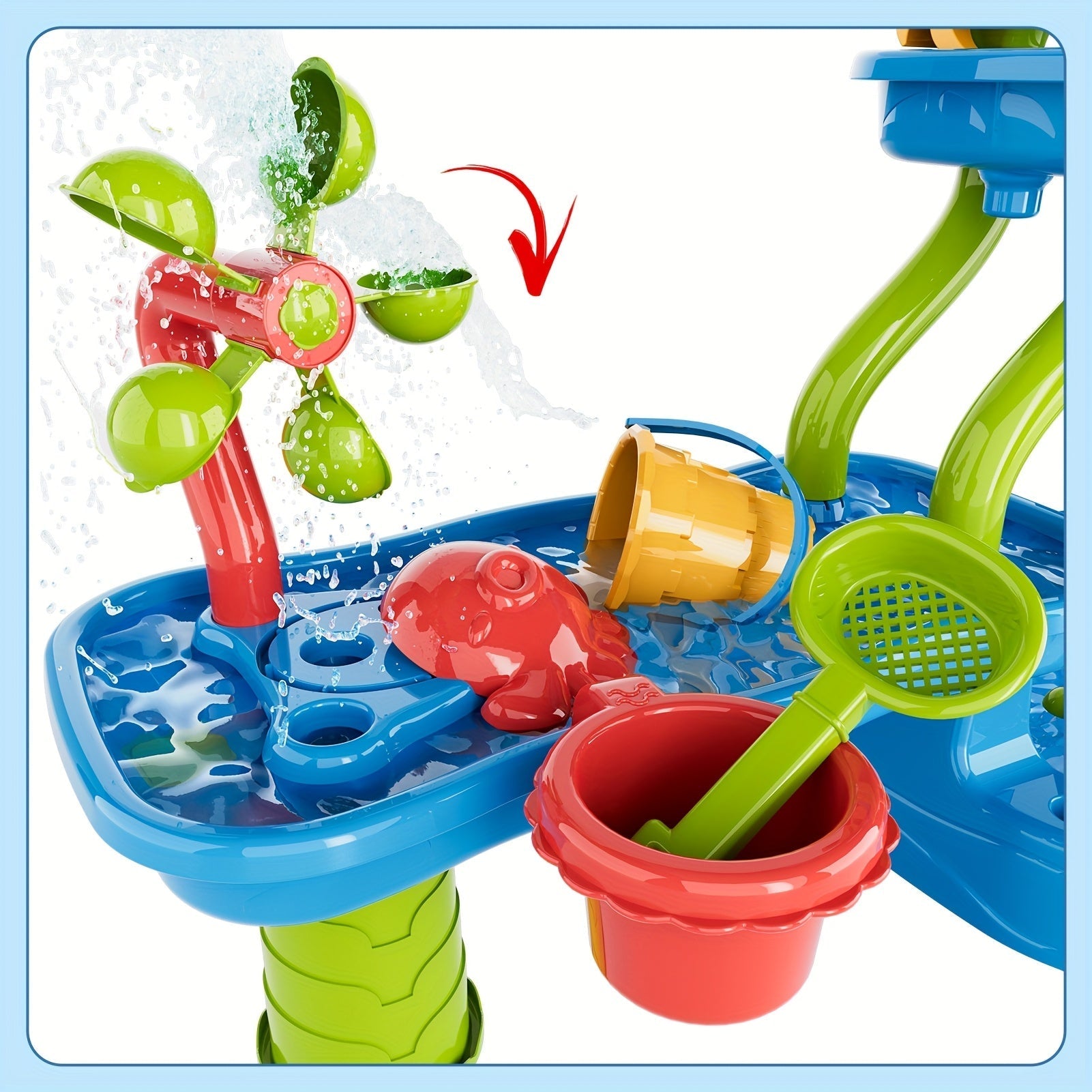 4-Tier Kids Water and Sand Activity Table Pool Toys & Inflatables - Tophatter Daily Deals