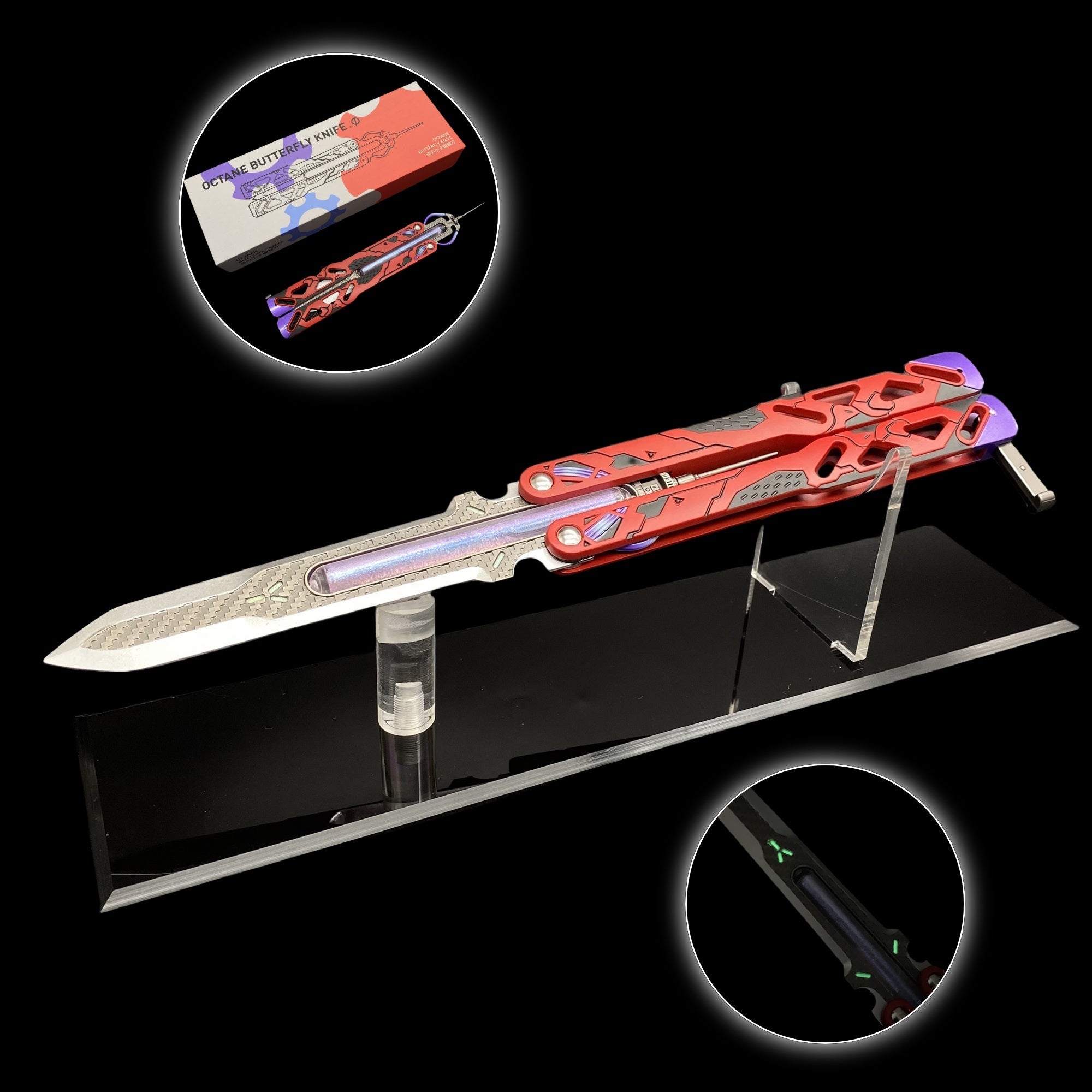 Best Quality Game Butterfly Knife IRL Game Balisong For Collection Octane Heirloom Recolor & Stand - Tophatter Daily Deals