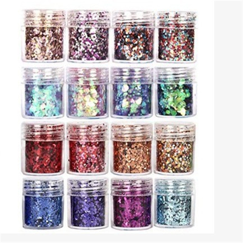 1+2+3mm ultra-thin small sequins Color 16 bottles a Set 0 - Tophatter Daily Deals