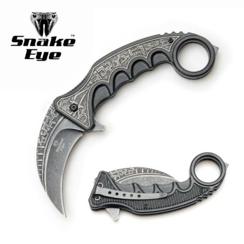 Snake Eye Tactical Spring Assist Karambit Style Knife - Tophatter Daily Deals