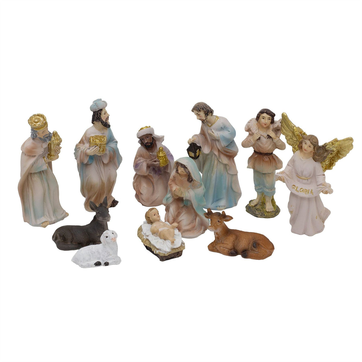 11-Piece Christmas Nativity Figurines | Traditional Holy Family Figures Set 8cm Nativity Set - Tophatter Daily Deals