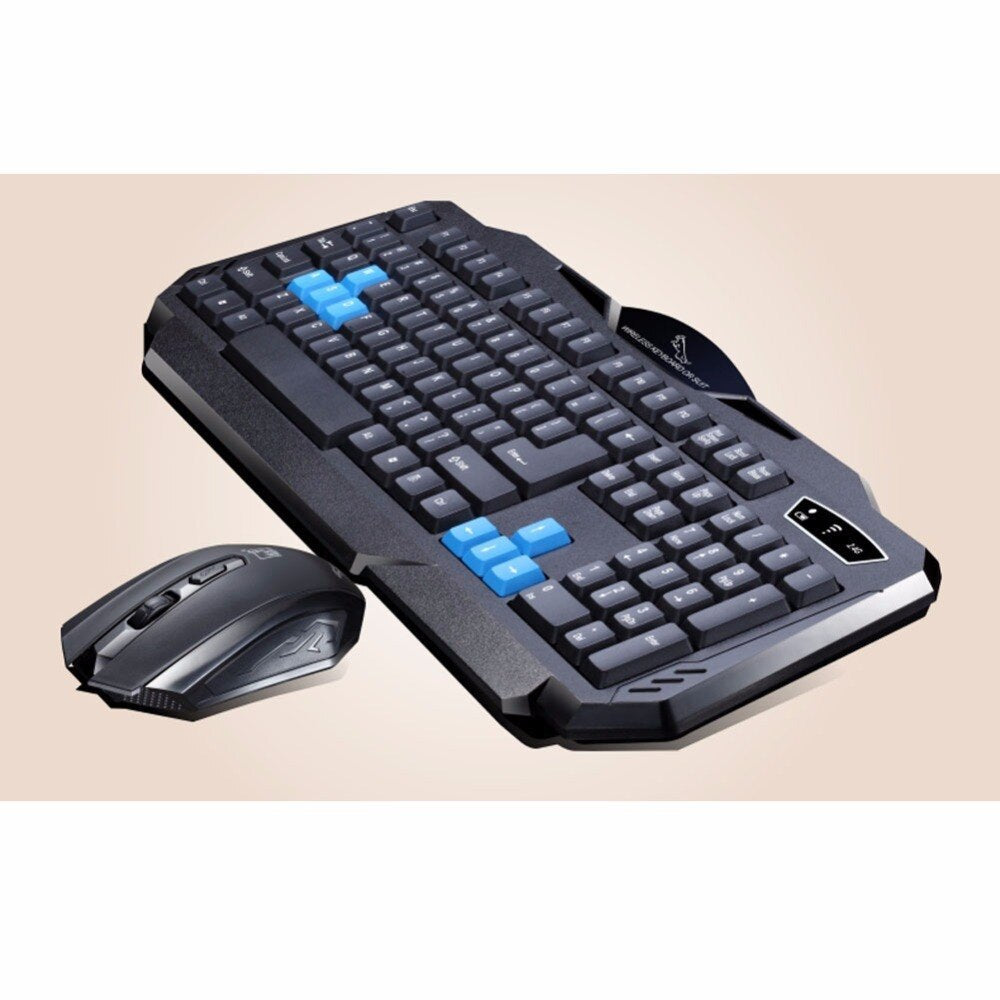 1 Set Of Durable Fashion Colorful Ergonomical Designed Wireless Black Keyboard Mouse Combos For Office & Home Computer Gam 0 - Tophatter Daily Deals