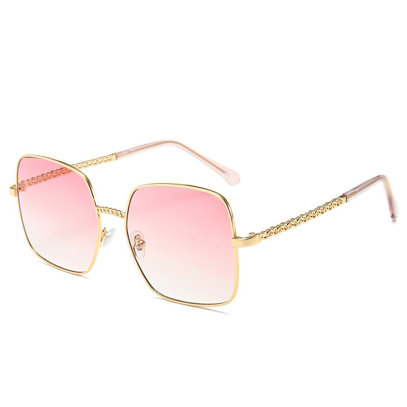 Big frame net red sunglasses Pink 0 - Tophatter Daily Deals