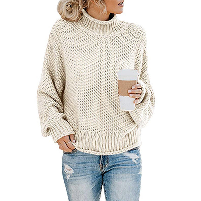 Warm Women's Pullover Sweater - Turtleneck Knit, Winter Apricot 3D Changing Face Moving Picture Frame - Tophatter Daily Deals