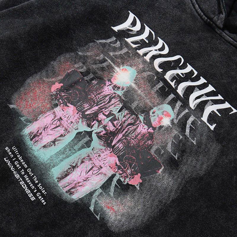 Oversized Mens Hoodie - Relaxed Cut, Vintage Cotton, Casual 3D Changing Face Moving Picture Frame - Tophatter Daily Deals