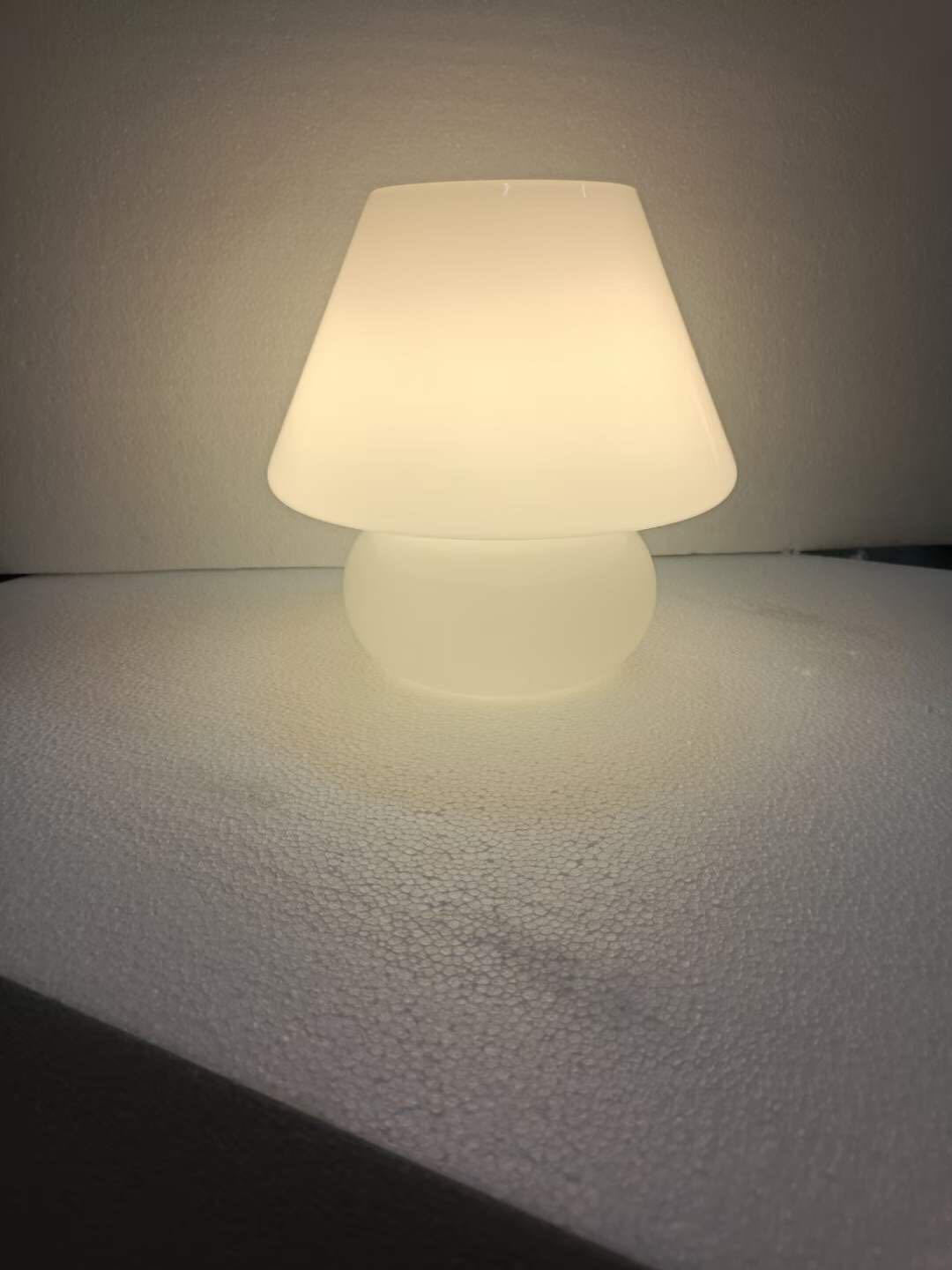 Bedside Lamp Nordic Style Glass Table Lamp Retro Bedroom Lamp White 0 - Tophatter Daily Deals