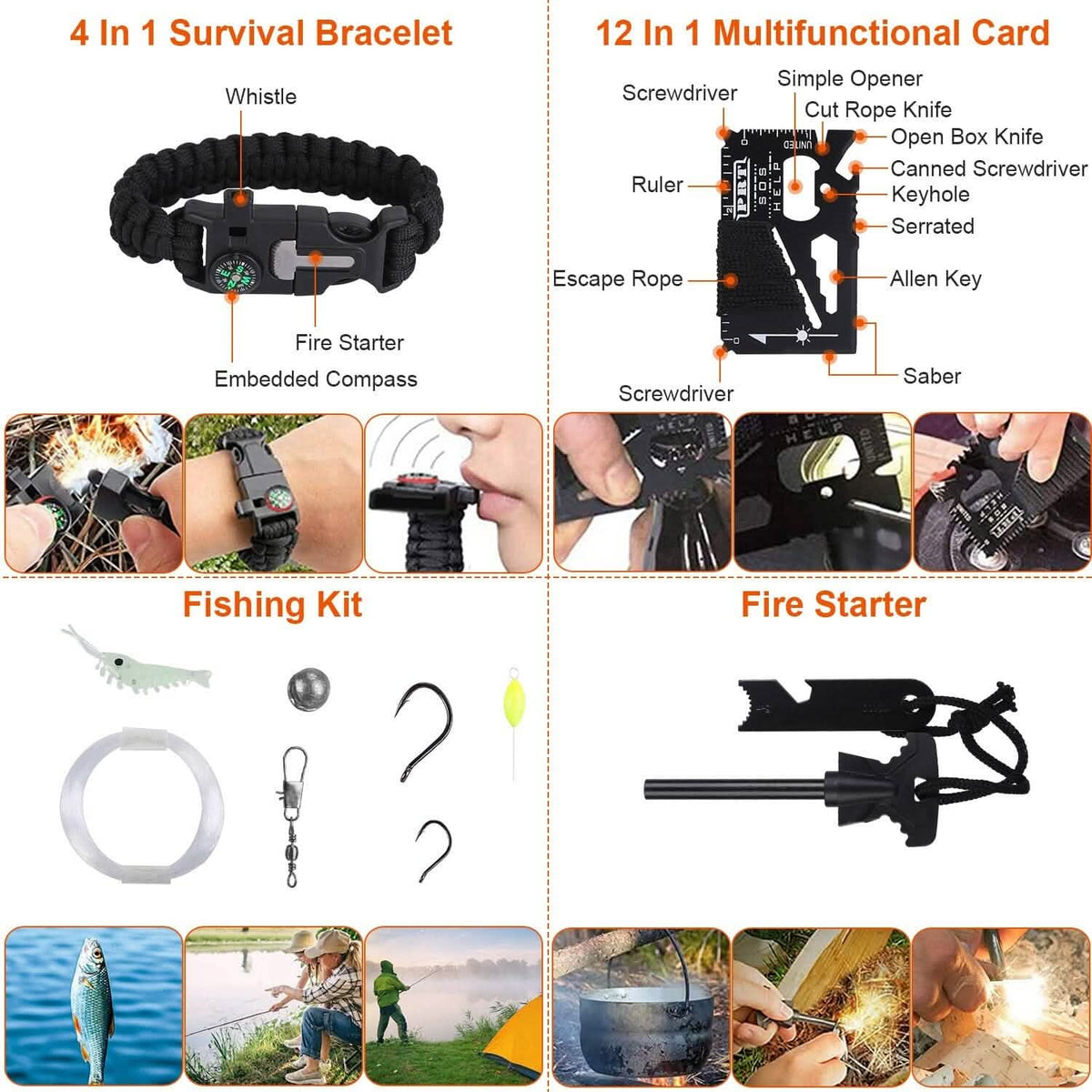 125-Pieces: Emergency Survival Gear Tactical for Outdoor Adventure Outdoor Recreation - Tophatter Daily Deals