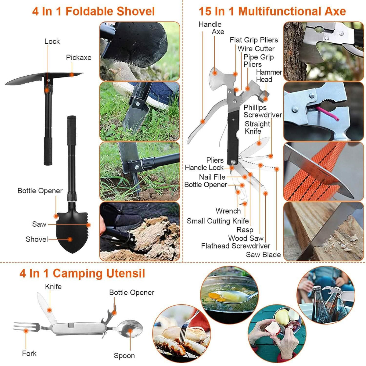 125-Pieces: Emergency Survival Gear Tactical for Outdoor Adventure Outdoor Recreation - Tophatter Daily Deals