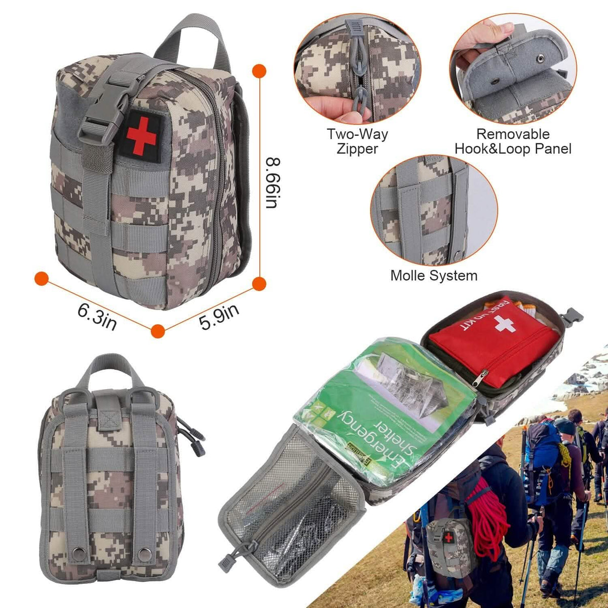 125-Pieces: Emergency Survival Gear Tactical for Outdoor Adventure Outdoor Recreation - Tophatter Daily Deals
