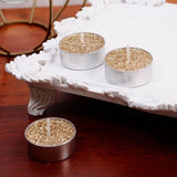 Pack Of 8 Gold Glitter Tealight Candles | Gold Wedding Christmas Tea Lights Candle - Tophatter Daily Deals