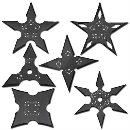 Assassins Creed Nightshade Shuriken Set Black With Pouch - TOPHATTER'S ARMORY DEALS Collectible Weapons - Tophatter Daily Deals