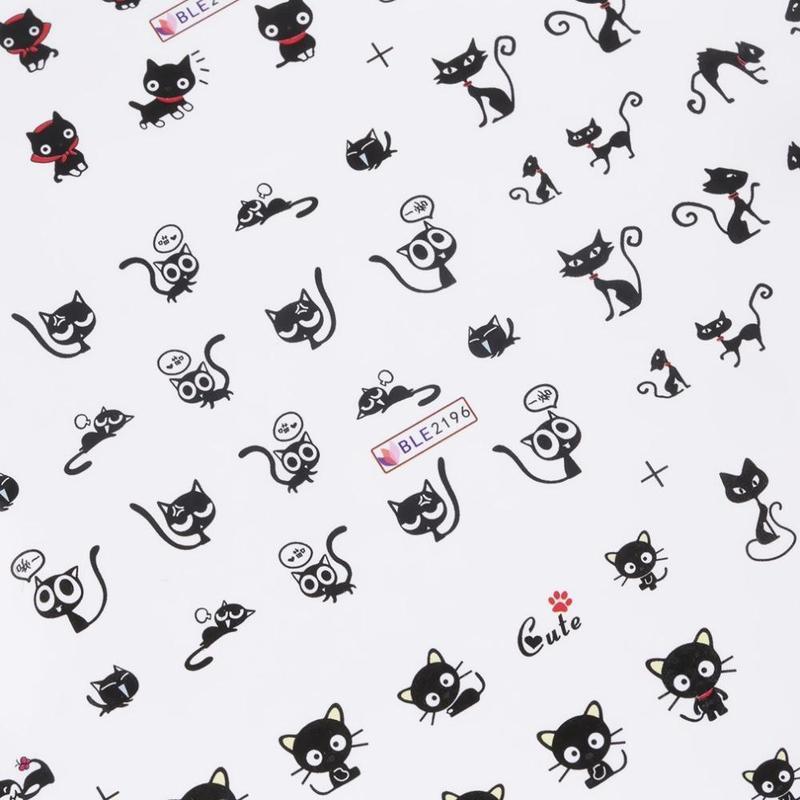 1 Sheet Cat Nail Art Sticker 0 - Tophatter Daily Deals