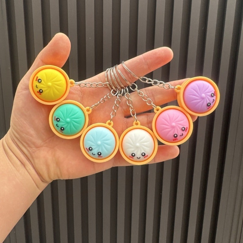 10-Pack: Cute Dumpling and Bao Bun Keychains - Silicone Steamer Basket Charm Toys & Games - Tophatter Daily Deals