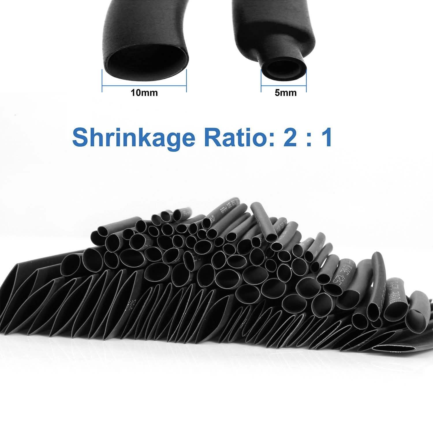 127-Piece: 2:1 Heat Shrink Tube Wire Wrap Assortment Set Home Improvement - Tophatter Daily Deals