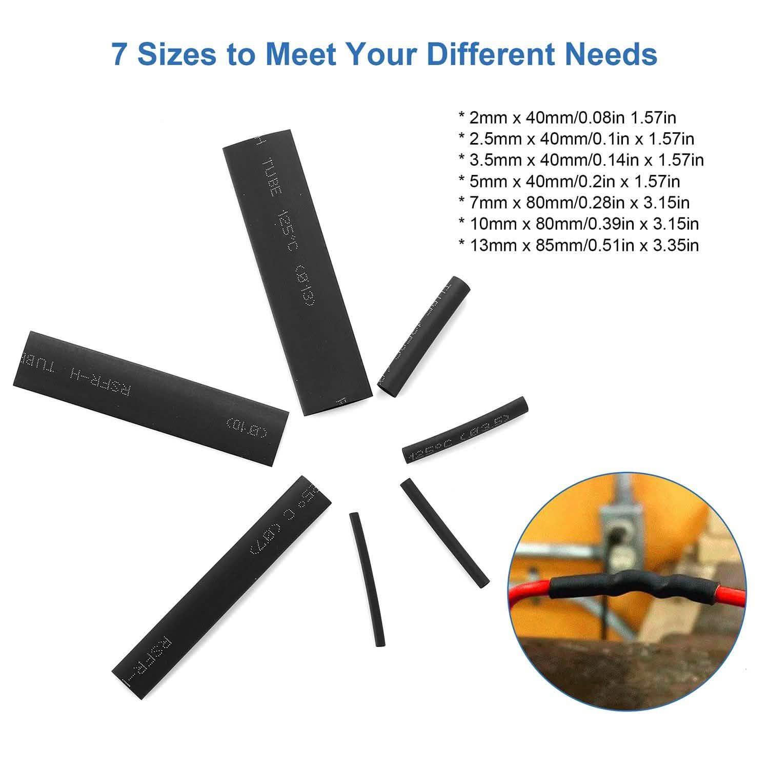 127-Piece: 2:1 Heat Shrink Tube Wire Wrap Assortment Set Home Improvement - Tophatter Daily Deals