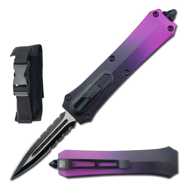 7" Dual Action Reaper OTF Automatic Purple Pocket Knife - TOPHATTER'S ARMORY DEALS Collectible Weapons - Tophatter Daily Deals