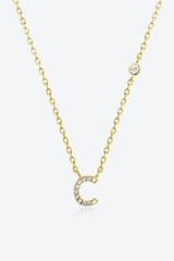 A To F Zircon 925 Sterling Silver Necklace C Gold One Size Necklaces - Tophatter Daily Deals