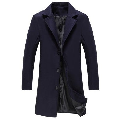 Warm Men's Wool Overcoat - Single-Breasted, Wool Blend Tibetan green color 3D Changing Face Moving Picture Frame - Tophatter Daily Deals