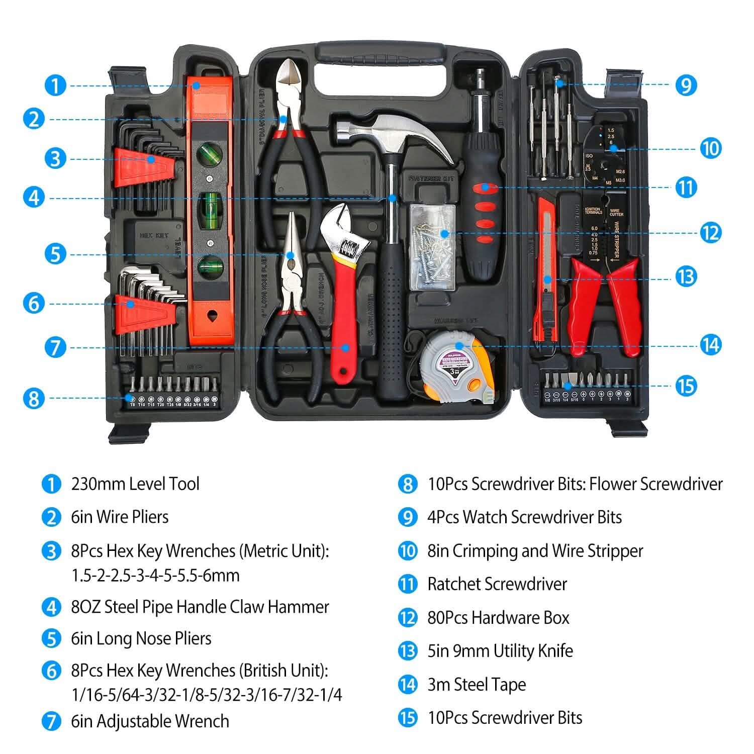 129-Pieces Set: Household Hand Tool Set Home Improvement - Tophatter Daily Deals