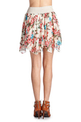 Women's Printed Floral Skirt with Elastic Lace Waistband Skirts - Tophatter Daily Deals
