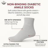 Cotton Non-Binding Diabetic & Circulatory Quarter Socks (12-Pairs) Men's Socks - Tophatter Daily Deals