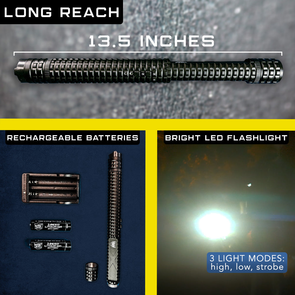 Tactical 12,000,000* Stun Baton Flashlight Stun Baton - Tophatter Daily Deals
