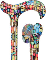 HD Pattern Designer Cane - Matching Handle & Shaft - Durable Adjustable Aluminum - Tophatter Daily Deals