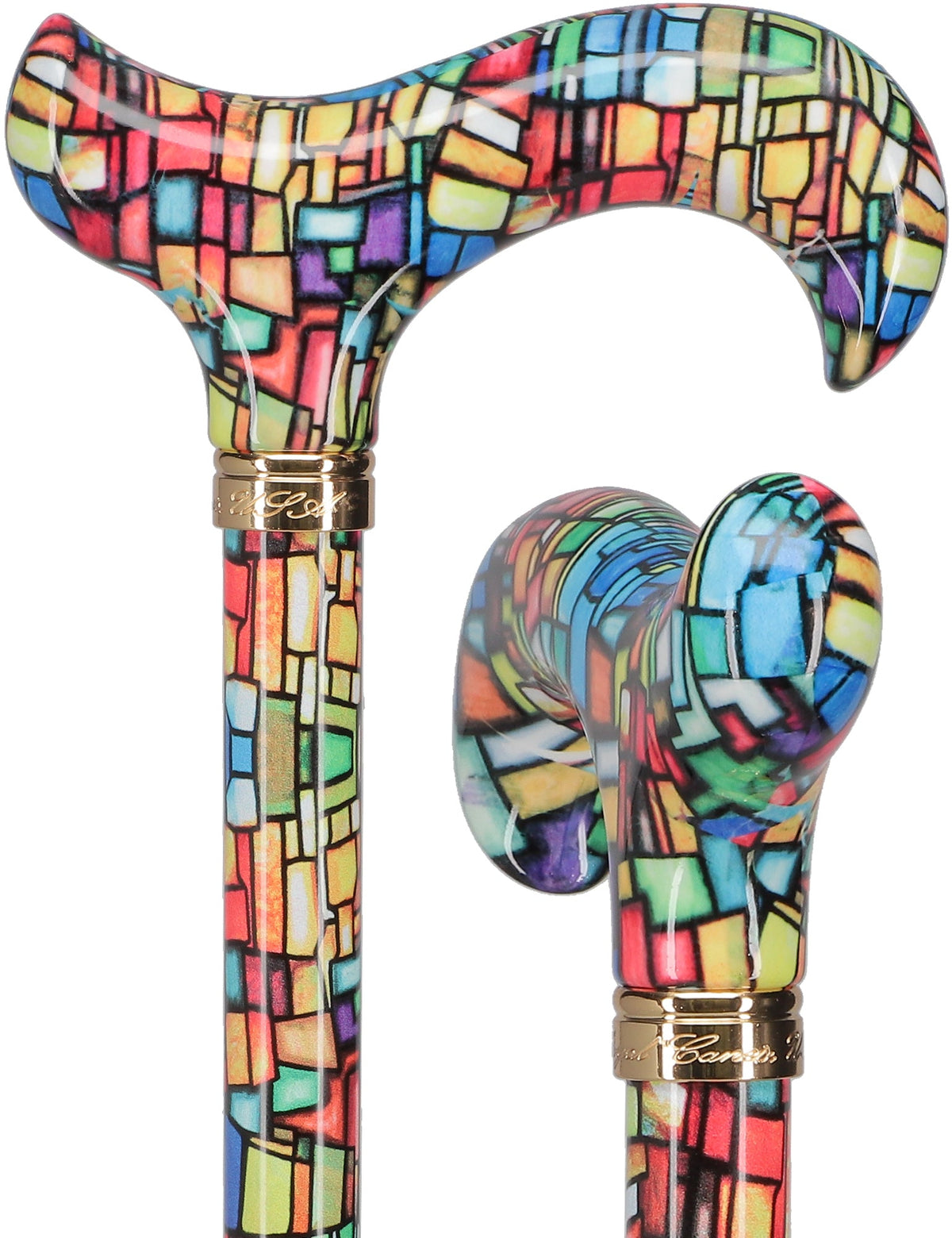 HD Pattern Designer Cane - Matching Handle & Shaft - Durable Adjustable Aluminum - Tophatter Daily Deals