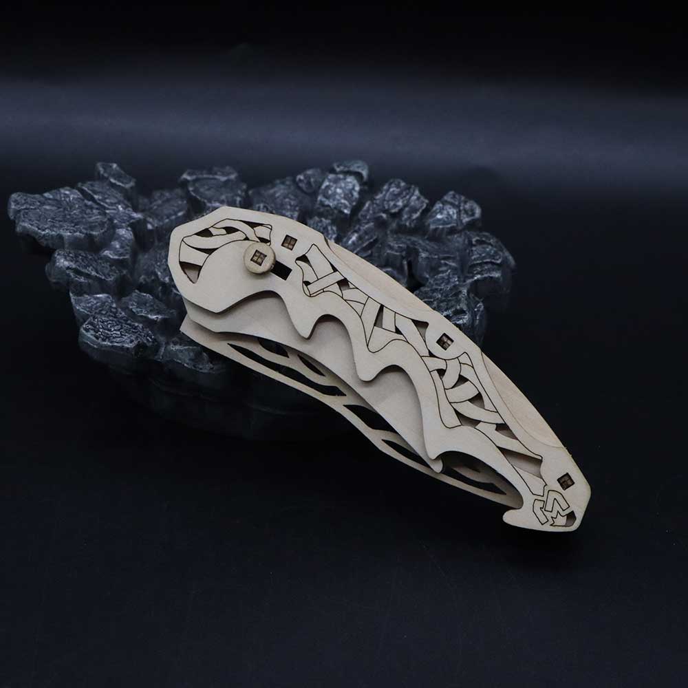 3D Folding Knife Puzzle Wooden Model Kit - Tophatter Daily Deals
