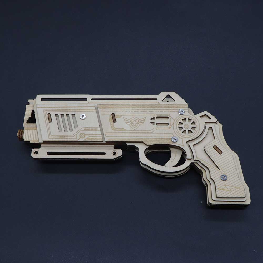 3D Wooden Rubber Band Gun Model Kit - Tophatter Daily Deals