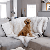 PupProtector™ Waterproof Throw Blanket - White with Brown Accents Pet Supplies - Tophatter Daily Deals