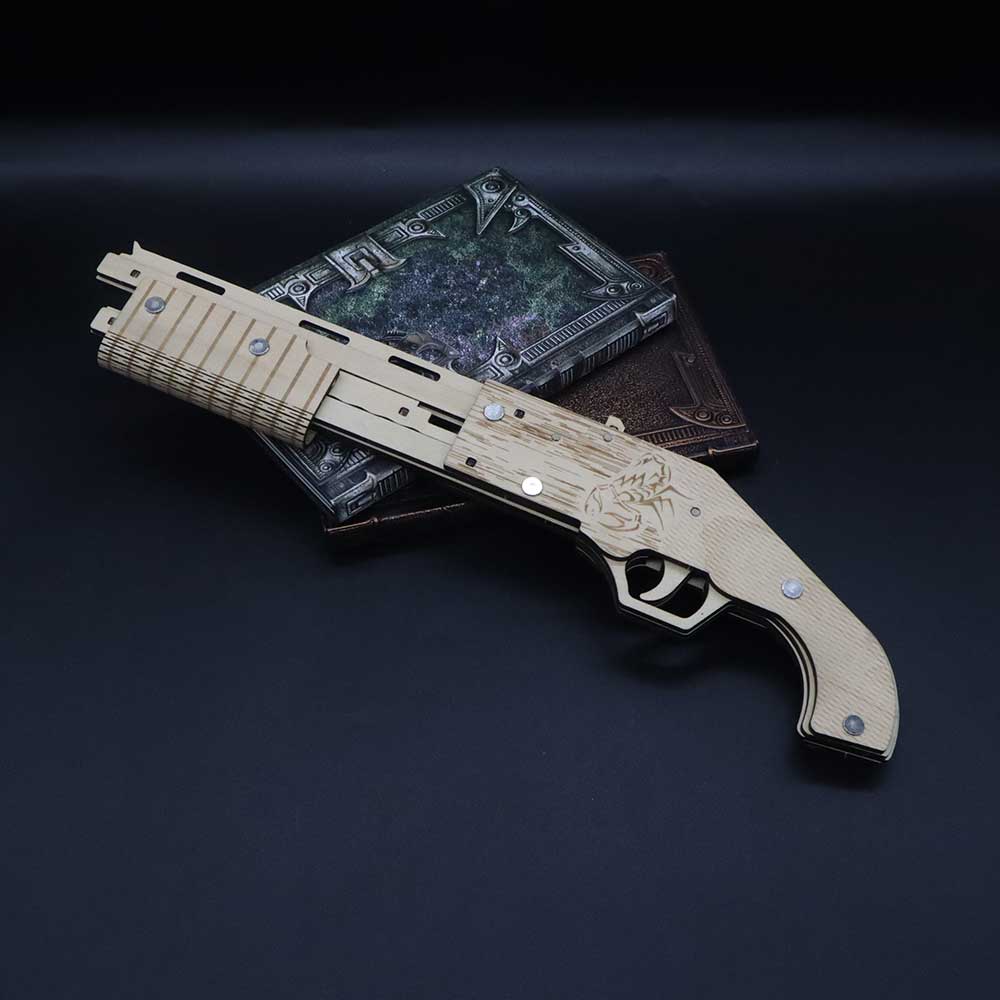 Wooden Mossberg Shotgun Rubber Band Gun Model Kit - Tophatter Daily Deals