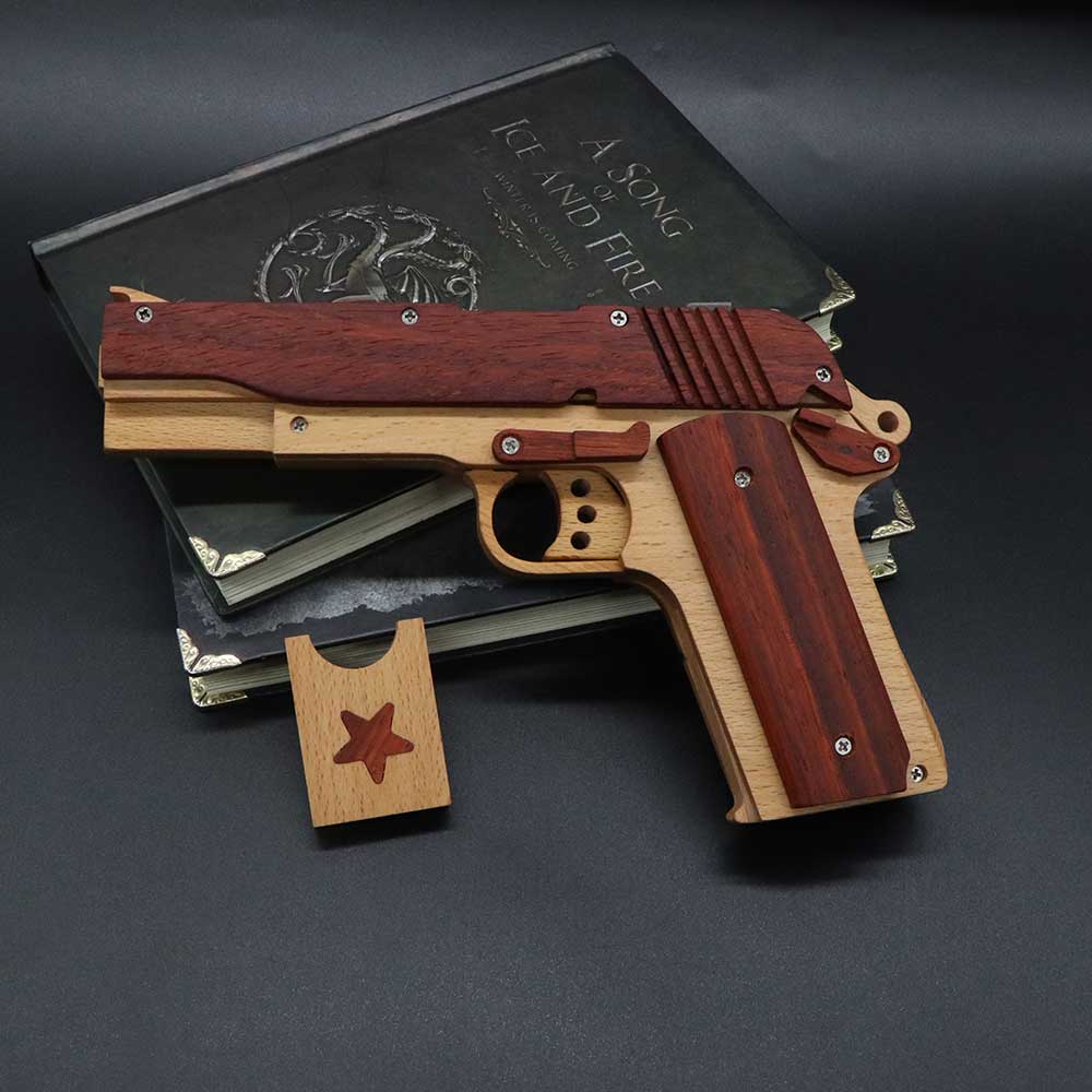 M1911 Wooden Rubber Band Gun Model - Tophatter Daily Deals