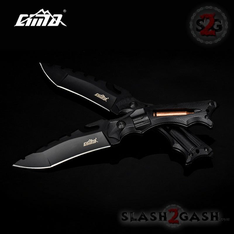CIMA Bullet Tactical Knife! Outdoor Survival Hunting Knife, G10 Handle, AUS-8 Knife-Fixed - Tophatter Daily Deals