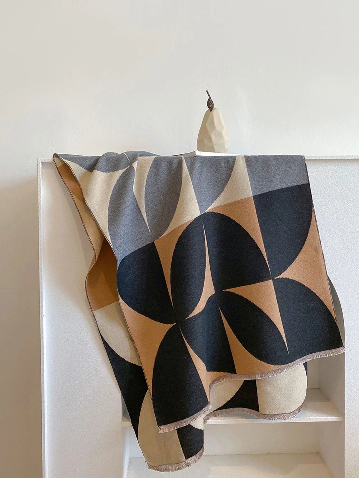 Oversized Womens Scarf - Reversible Geometric Cashmere - Tophatter Daily Deals