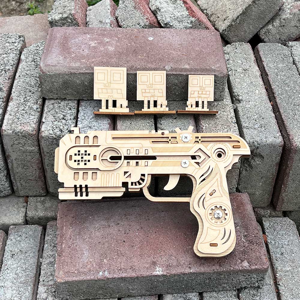 3D Wooden Kit Training Dragon Rubber Band Pistol Model Kit - Tophatter Daily Deals