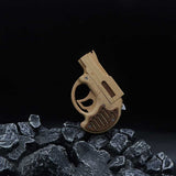 Mini Revolver Assembled Solid Wood Rubber Band Gun - Tophatter Daily Deals
