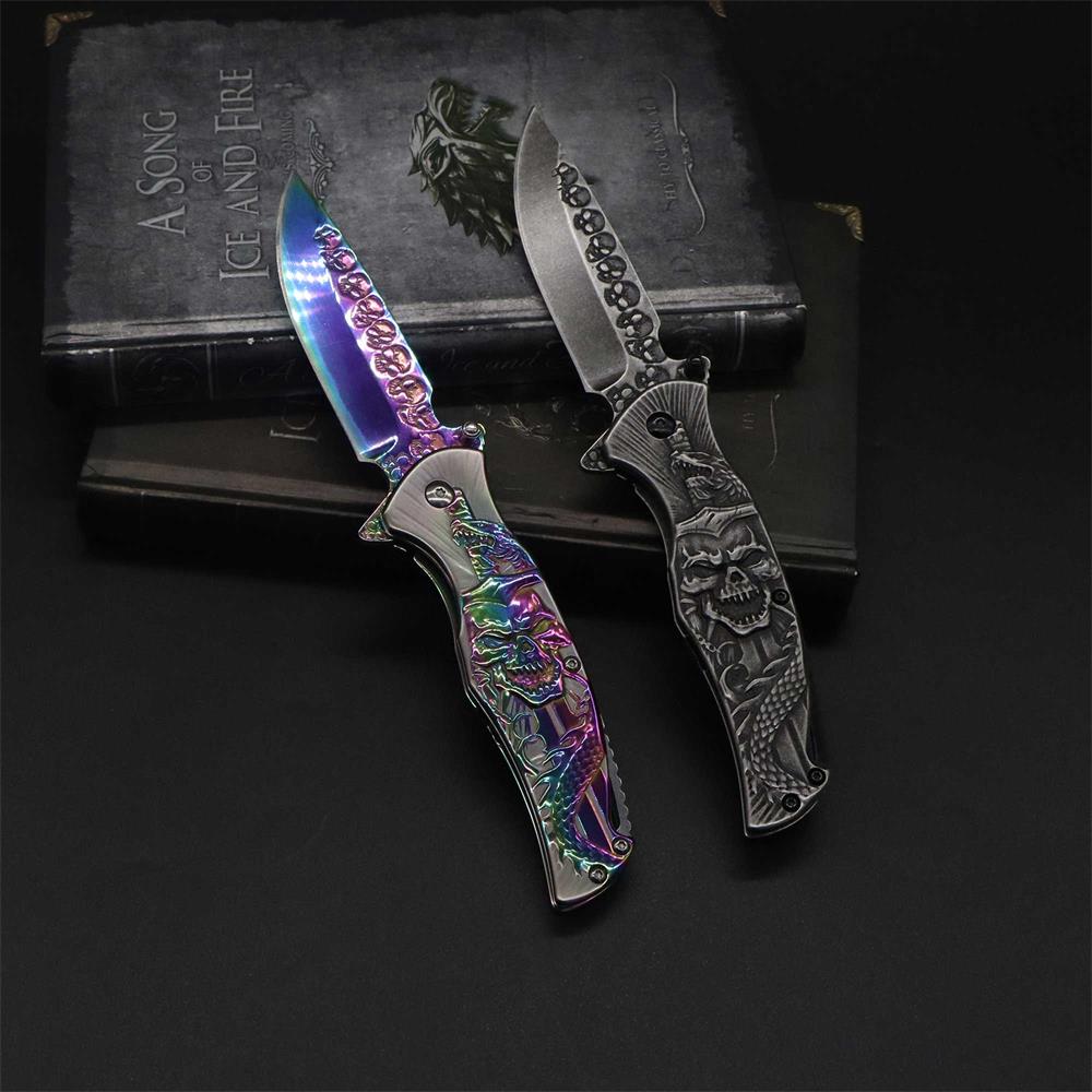 Snake Skull Relief Folding Knife - Tophatter Daily Deals