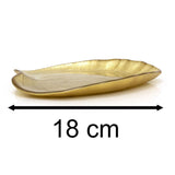 Gold Glass Leaf Trinket Dish | Botanical Vanity Plate Trinket Tray - 18x16cm Trinket Tray - Tophatter Daily Deals