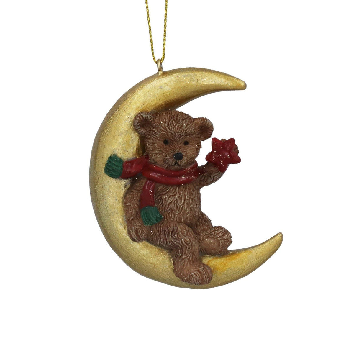 Teddy Bear on the Moon Christmas Bauble | Teddy Ornament for Christmas Tree 8cm Baubles - Tophatter Daily Deals