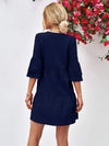 V-Neck Flare Sleeve Mini Dress Casual Dresses - Tophatter Daily Deals