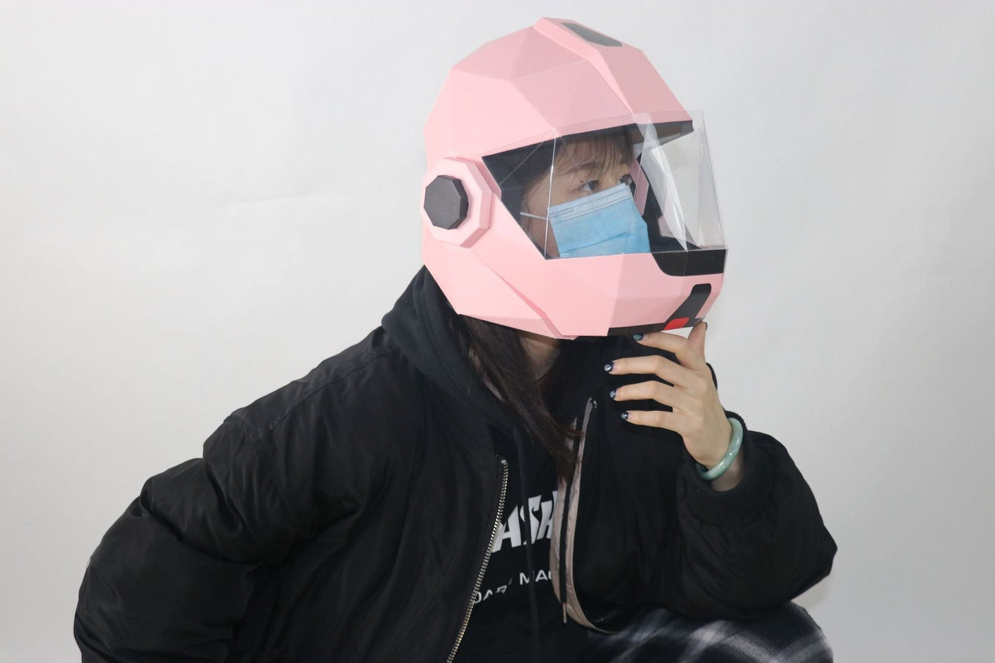 Almighty Guardian Mask Headgear Paper Molded Protective Cover Pink 0 - Tophatter Daily Deals