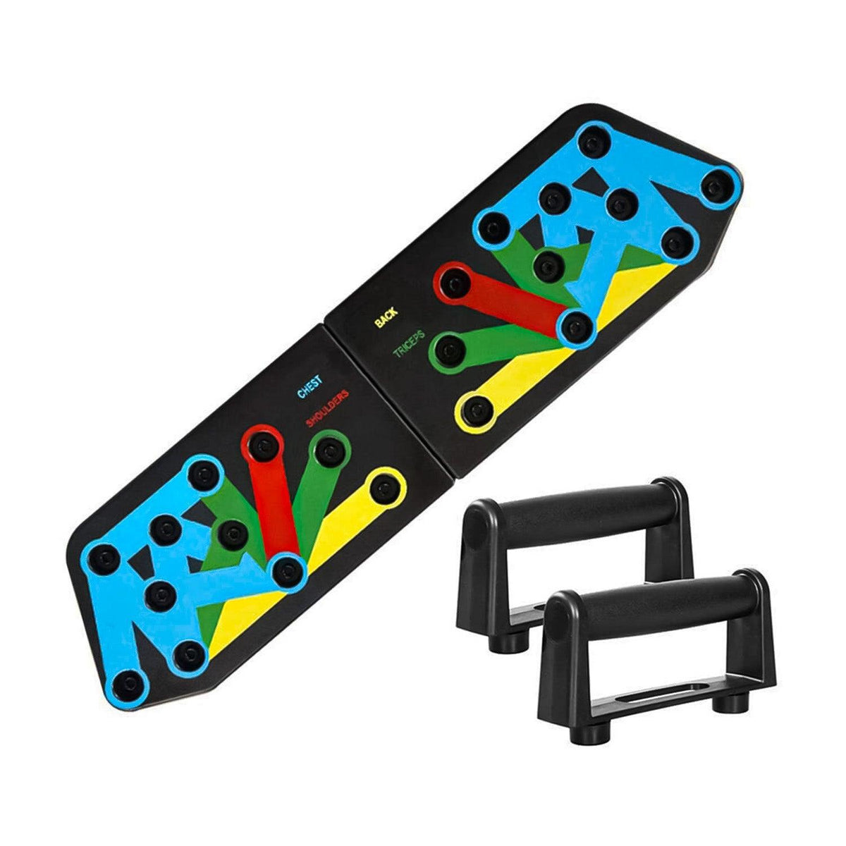 Powerpress Push Up - 12in1 Push Up Rack Board Fitness Workout Train Gym Muscle Exercise Pushup Stand Exercise & Fitness - Tophatter Daily Deals