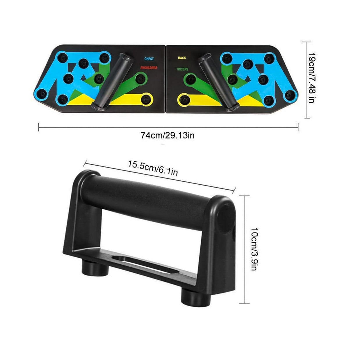 Powerpress Push Up - 12in1 Push Up Rack Board Fitness Workout Train Gym Muscle Exercise Pushup Stand Black Exercise & Fitness - Tophatter Daily Deals