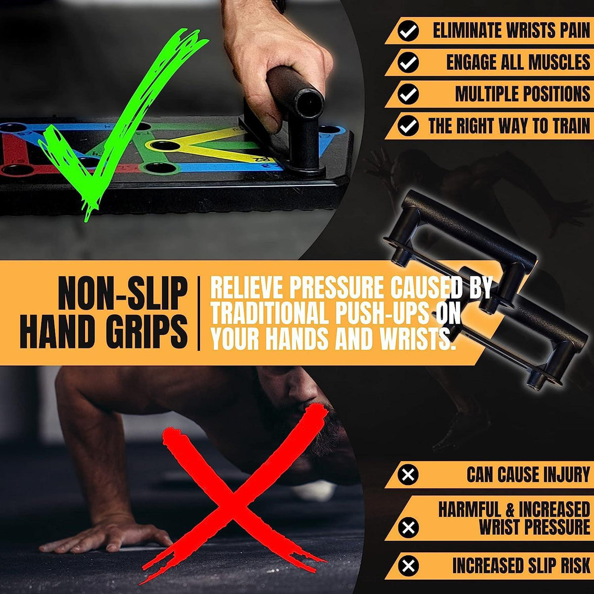 Powerpress Push Up - 12in1 Push Up Rack Board Fitness Workout Train Gym Muscle Exercise Pushup Stand Exercise & Fitness - Tophatter Daily Deals