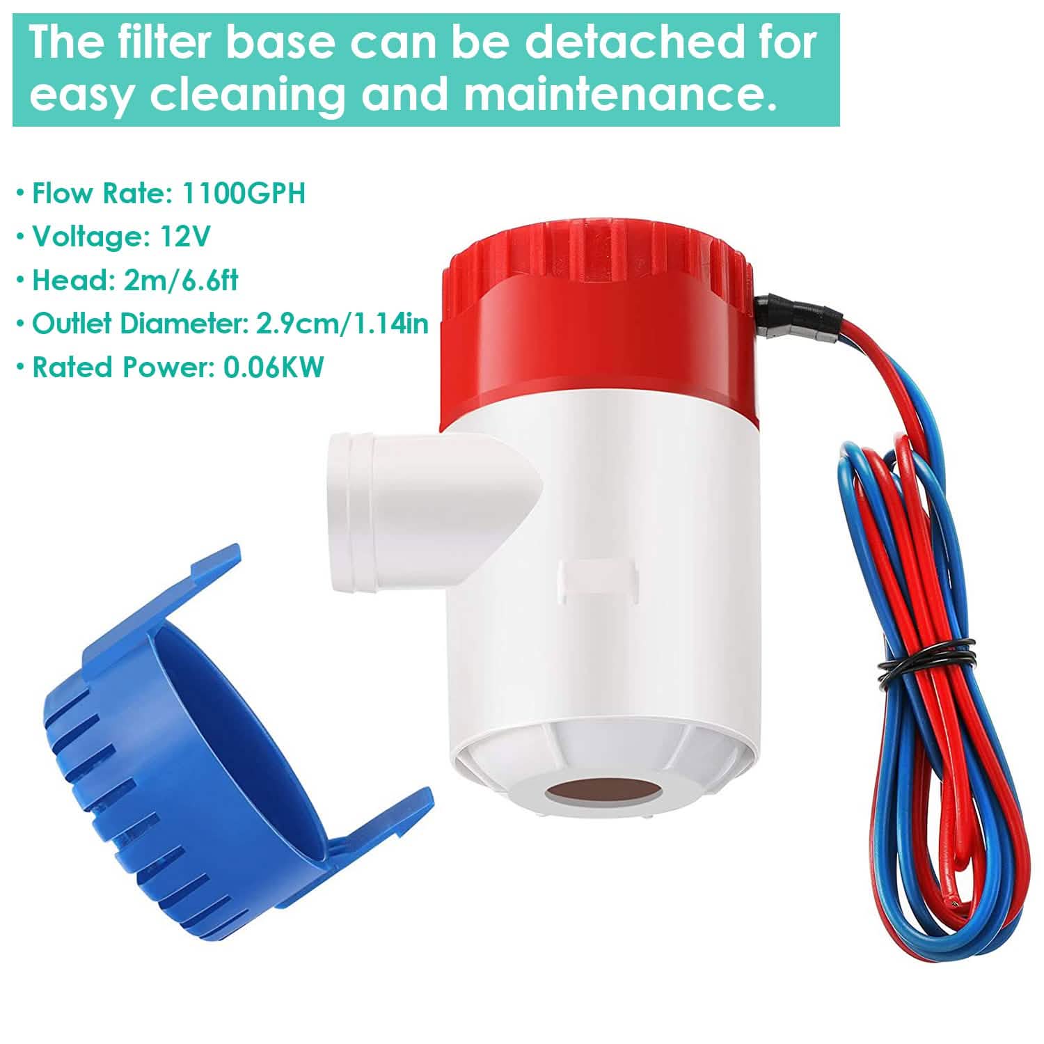 12V 1100GPH Submersible Marine Boat Bilge Non-Automatic Electric Water Pump Everything Else - Tophatter Daily Deals