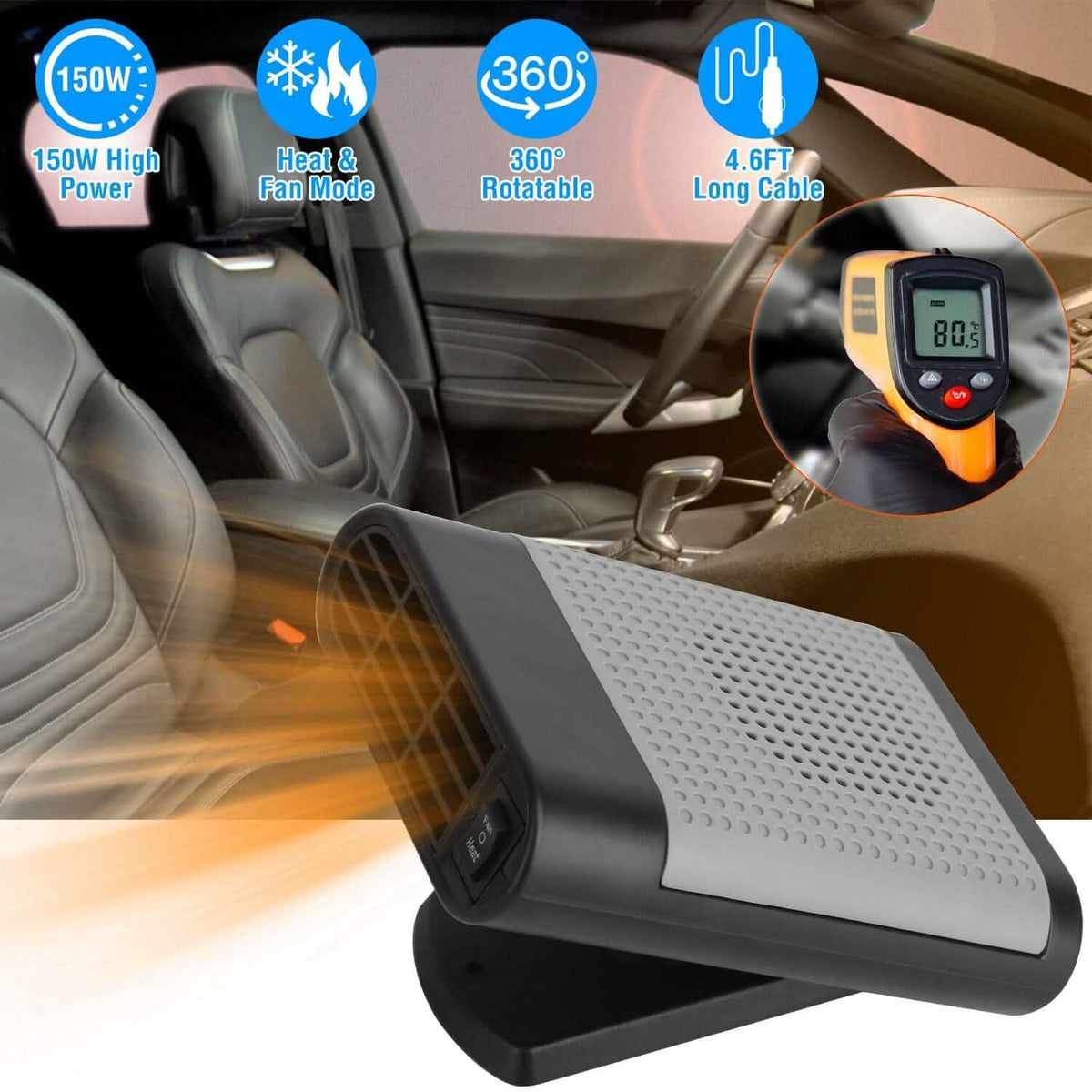12V 150W Portable Car Heater Automotive - Tophatter Daily Deals